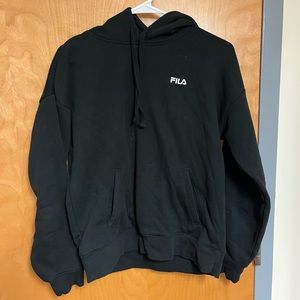 FILA BLACK HOODIE RELATIVELY NEW (size small)